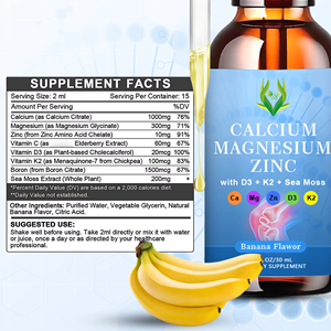 Supplément à base de plantes calcium magnésium zinc D3 K2 gouttes liquides favorisent la santé intestinale pour les adultes adolescents au quotidien - Product Image 6