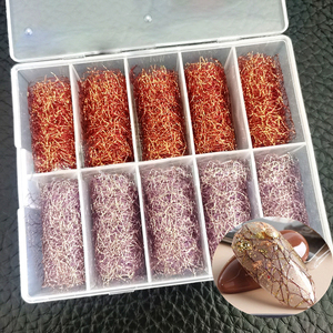 Nouveau fil métallique pour Nail Art, 4x100 cm, <span class=keywords><strong>automne</strong></span>, noir, Rose, argent, or - Product Image 2