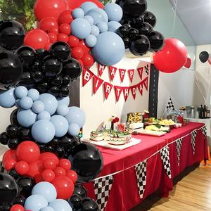 Ballons de Voiture de Course en Latex, Kit de Guirlande d'Arche, Ballons de Fête Rouges et Noirs pour Garçon, pour Fête Prénatale, 95 Pièces - Product Image 3