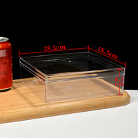 Boîte à gâteau carrée de qualité alimentaire, conteneur transparent en plastique pour desserts, adapté à la pâtisserie, au nougat, aux confiseries et à l'emballage cadeau