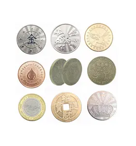 Günstige maßge schneiderte gravierte Silber Metall münzen Gravur Münz spiel Token