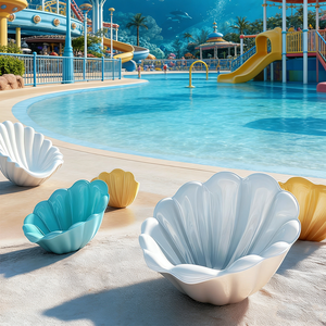 Chaise de <span class=keywords><strong>jardin</strong></span> en coquille extérieure de style nordique de luxe, en fibre de verre, en forme de coquille Saint-Jacques, <span class=keywords><strong>fauteuil</strong></span> de salon pour patio, villa, hôtel, meubles - Product Image 3