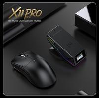 Souris de jeu sans fil Attack Shark X11Pro V2, légère, trois modes, PAW3315, esports, rechargeable, 2.4G BT, filaire