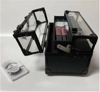 Kits de formation à cils transparents Vintage boîte organisateur étuis à cosmétiques de voyage avec tiroir verrouillable maquillage et bijoux étui d'organisation
