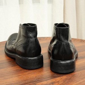 Botas de Tobillo Marrones de Alta Calidad para Hombre, Mocasines de Cuero Británico Lavado, Estilo Retro, con Cordones y Suela Goodyear, Impermeables - Product Image 2