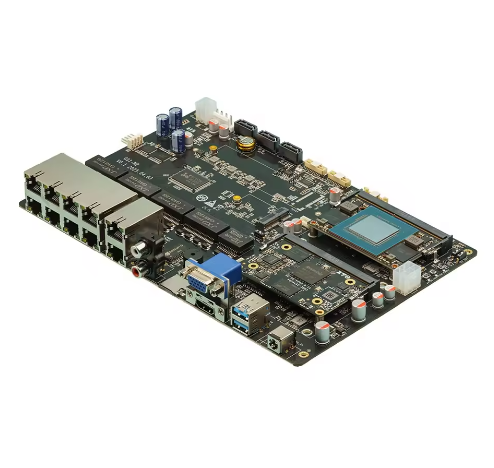 1U NVR Edge Server Motherboard 10LAN 9 POE/PSE 6-157T Dual-Core Module RK3588 Jetson Orin Industrial AI Edge Router Motherboard