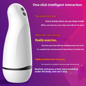 Masturbador Masculino Inteligente Interactivo con Forma de Copa de Avión, Entrenador Sexual de TPE, Simulación de Vibración y Pronunciación, Recargable - Product Image 2