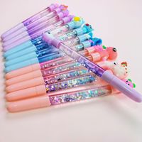 Stylo Gel 0,5 mm à Paillettes Flottantes Effet Sable Mouvant, Nouveau Style Dessin Animé, Écriture Fluide, Fournitures Scolaires et de Bureau pour Étudiants, Vente en Gros