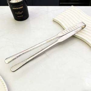 Pince à pain en titane pur pour servir les aliments et faire du barbecue, avec motif de fleurs de glace, outil de cuisine écologique pour la maison - Product Image 1
