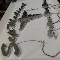Enseigne LED personnalisée, publicité rétroéclairée, logo de bureau en métal doré, lettres d'enseigne, enseigne LED intérieure et extérieure, enseigne murale 3D LED