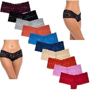 Culottes hipster en dentelle pour femme FOXA, taille mi-haute, sous-vêtements sans couture, lot multiple - Product Image 6