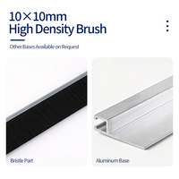 Brosse à bande en alliage d'aluminium de 10 mm d'épaisseur, base H45, poils en nylon, fabricant de joints de brosse pour portes d'ascenseur