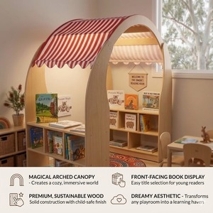 Maison de jeu en bois Montessori pour enfants, aire de jeux intérieure en bois naturel, mobilier de maison de jeu éducatif pour la maternelle et la garderie - Product Image 2
