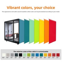 Cabine insonorisée rectangulaire pour bureau professionnel, pod insonorisant, salle insonorisée, cabine téléphonique mobile, salle de conférence, diffusion en direct