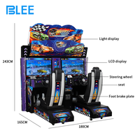 Simulateur de Conduite HD à Monnayeur 2 Écrans, Jeu d'Arcade Palpitant de Course de Voitures 3D pour 2 Joueurs, Enfants et Adultes