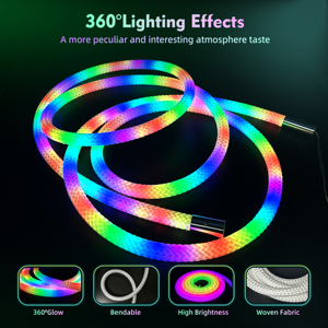 Chiếu sáng rồng quy mô đèn không thấm nước RGB <span class=keywords><strong>LED</strong></span> Dây đèn ngoài trời trang trí sân vườn 360 độ USB 5V trong nhà ngoài trời - Product Image 2