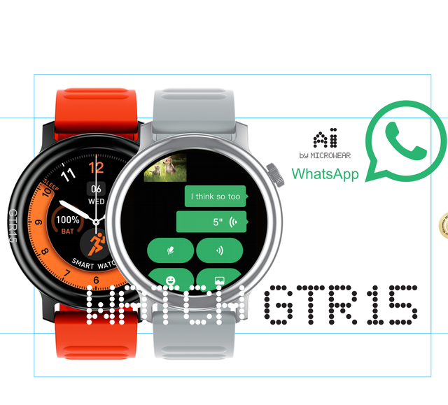 Definite Kids studends Smart Watch MA35 GTR15 1.99'' AMOLED IP68 Waterproof WhatsApp Quick Reply ChatGPT 350mAh Black