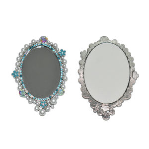 <span class=keywords><strong>Espejo</strong></span> de maquillaje con joyas ovaladas de estilo Vintage de alta calidad, exquisito diseño de perlas de cristal, nuevo <span class=keywords><strong>espejo</strong></span> cosmético - Product Image 2