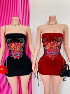 Vestido Ajustado Mini sin Tirantes de Malla Transpirable con Estampado Abstracto de Rocas, Sexy y Personalizado, de Alta Calidad para Mujer - Product Image 4