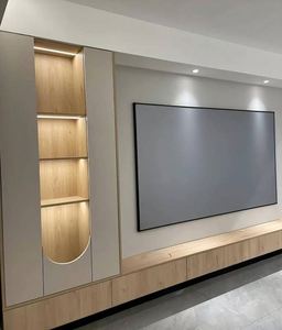 Meuble TV de style moderne et luxueux avec portes en verre Meuble TV à plusieurs niveaux pour le salon - Product Image 5