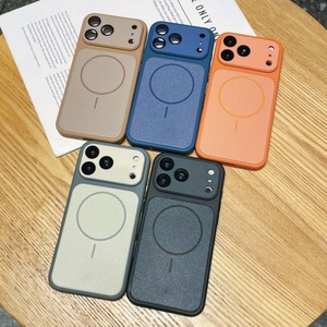 Funda de cuero magnética tejida con carga inalámbrica para iPhone 12-17 Pro Max, cubierta rígida protectora de fábrica para negocios y tecnología. - Product Image 6