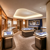 Service de design d'intérieur pour boutique de bijoux de luxe moderne, planification d'espace pour showroom de pierres précieuses haut de gamme sur mesure