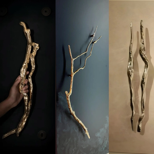 มือจับประตูโลหะสไตล์หรูหราทันสมัยสำหรับประตูกระจกโรงแรม รูปทรงพิเศษ ดีไซน์สร้างสรรค์ ปรับแต่งได้ตามต้องการ - Product Image 2