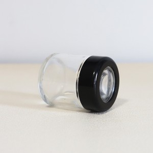New Arrival Wholesale Customize Black Magnifying Glass Cap Packaging Jar Child Resistant Airtight Smell Proof Glass <b>Storage</b> Jar - Product Image 5