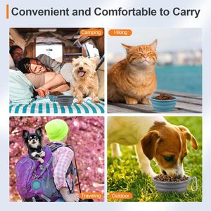 Custom Collapsible Water Food Dog Bowl <b>Slow</b> <b>Feeder</b> Silicone Pet Travel Bowl With Carabiner - Product Image 2