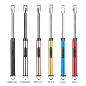 Briquet électrique rechargeable mince à col flexible long, briquet électronique USB-C avec LED - Product Image 3