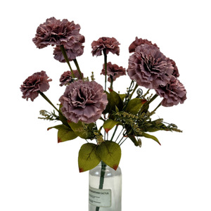 Bouquet de 13 œillets artificiels en soie pour mariage et décoration intérieure - Fleurs Prospères - Product Image 5