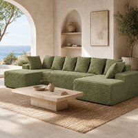 Canapé modulaire sectionnel OEM Cloud Couch, convertible en lit, de luxe, en forme de U, sans armature, compressé, pour appartement, décoration de salon, ODM