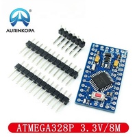 Puce ATmega328P Mini Module Pro Améliorée-Version Double 3.3V/8MHz & 5V/16MHz pour Projets Médias Interactifs