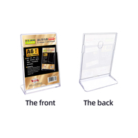 Support de signalisation en PS en forme de L Kejea A6 105 x 148 mm à installation encastrée, facile à changer pour l'affichage sur les tables de réception d'hôtel