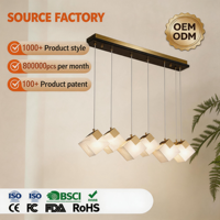 Abat-jour carré simple en marbre et cuivre, luminaire suspendu moderne pour restaurant, lampe en plâtre flocon de neige