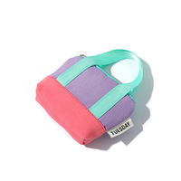 Tas Tote Mini untuk tas boneka dompet kanvas ritsleting Mini dompet koin Multifungsi