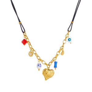Fashionable Retro Gold Plated Heart Pendant Necklace Stainless Steel Chain Daily Wear - Product Image 5