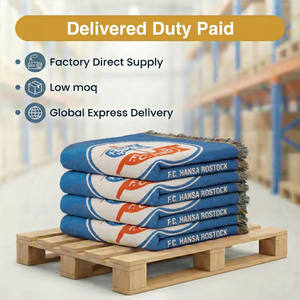 Couverture en polaire tissée personnalisée pour équipe sportive, souvenir, <span class=keywords><strong>tapisserie</strong></span> avec logo d'usine, cadeau promotionnel pour équipe de football - Product Image 5