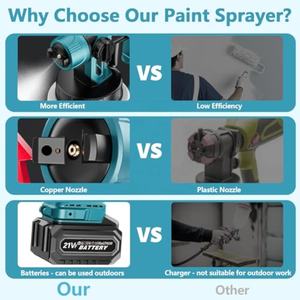 <span class=keywords><strong>Pistolet</strong></span> pulvérisateur de <span class=keywords><strong>peinture</strong></span> sans fil à batterie, réservoir de 1000 ml, pour murs, plafonds, abris de jardin, meubles - Product Image 5