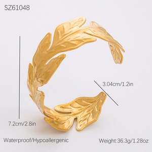 Brazalete de Acero Inoxidable Chapado en Oro de 18K para Mujer, Joyería de Lujo Hecha a Mano de Alta Gama para Aniversario - Product Image 6