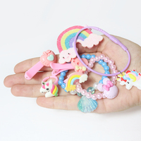 Werbe-Mahlzeit-Geschenk-Snack-Lebensmittel-Verpackung Halskette Haarspange Fingerring Plastikschmuck-Sets Günstiges Mädchenspielzeug