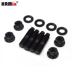 Kit de goujons de collecteur d'échappement en titane Gr.5 de couleur noire HRMin avec écrou à bride hexagonale et rondelle - Product Image 2