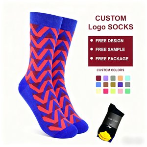 Logo personnalisé Hommes Coton Crew Heureux Drôle Fou Coloré Robe <span class=keywords><strong>Chaussettes</strong></span> En Gros Multi Conceptions <span class=keywords><strong>Chaussettes</strong></span> - Product Image 1