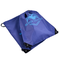 Sac à dos de sport noir avec propre logo personnalisé sac à dos en polyester de voyage étanche pour le rangement des cordes sac à cordon pour l'école et la salle de sport