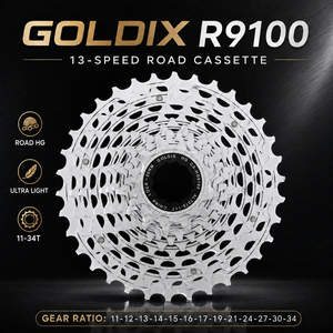 GOLDIX Nouvelle Arrivée <span class=keywords><strong>Cassette</strong></span> de vélo de route 13S <span class=keywords><strong>11</strong></span>-34T en alliage d'acier usiné CNC R9100 - Product Image 1