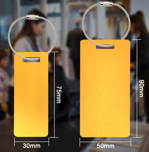 Porte-clés en métal pour bagages, étiquette de valise en aluminium, étiquette de bagage colorée, porte-carte avec boucle en acier inoxydable - Product Image 2