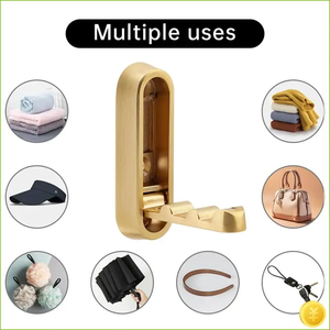 Compact 4PCS Gold Foldable Hooks For <b>Wall</b>, Bathroom, Kitchen, And Bedroom Enhancements - Product Image 3