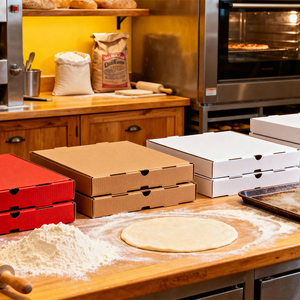 9 inch 12 inch 14 inch tái chế các tông màu trắng Giấy gợn sóng hộp bánh Pizza bán buôn cho nhà hàng giao hàng với logo tùy - Product Image 3