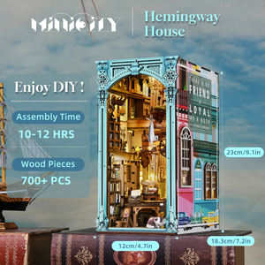 Minicity rompecabezas de madera <span class=keywords><strong>libro</strong></span> Nook Kit Hemingway <span class=keywords><strong>casa</strong></span> 3D juguetes de madera <span class=keywords><strong>casa</strong></span> de muñecas habitación para ideas de regalo novedosas - Product Image 2