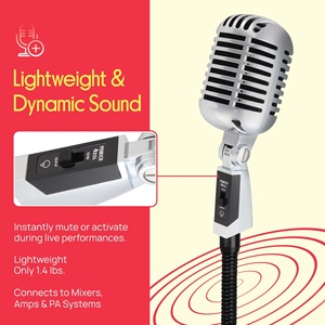 <span class=keywords><strong>Microfono</strong></span> Dinamico Classico Retrò Stile <span class=keywords><strong>Vintage</strong></span> Unidirezionale Cardioide per Esibizioni dal Vivo e Registrazioni in Studio - Product Image 4